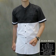 COD [Orato koko Size XXL NI]Baju koko Pria matt toyobo varian warna - Hitam Baju Koko Lebaran Cowok 