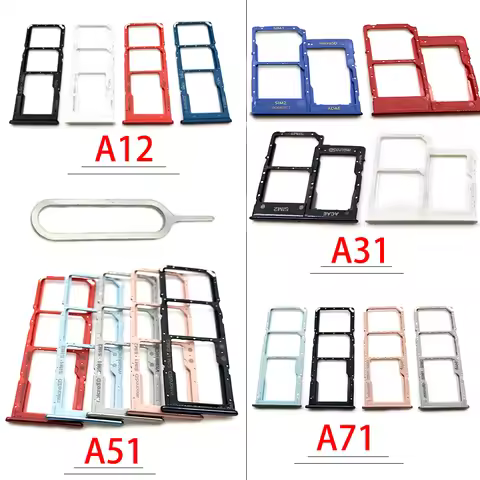 NEW Dual Card Phone Sim SD Card Tray For Samsung A12 A31 A51 A71 NEW SIM Chip Holder Slot Adapter Dr