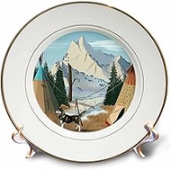 3dRose cp_24505_1 Cherokee Village-Porcelain Plate, 8"