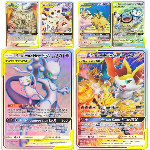 DIY Pokemon PTCG Card Charizard & BraixenTAG TEAM Arceus Dialga Palkia GX Trading Collection Card