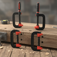 4-Piece 7-Inch Lightweight Steel Bar Clamp Set for Woodworking, Metalwork, and DIY Jobs