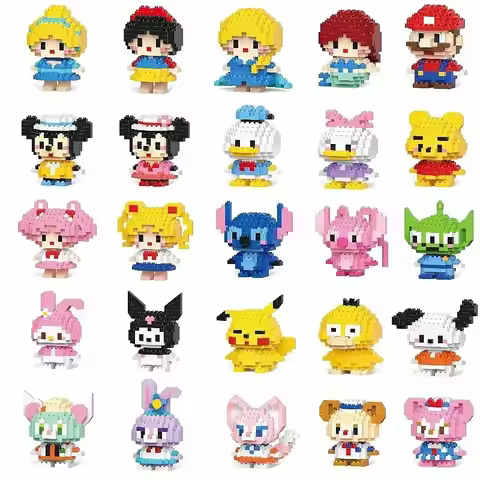 Stitch LinaBell StellaLou Building Blocks Cartoon Character Assembled Model building block Dolls Toy