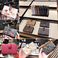 【TikTok Hot Style】 ✷COACH Medium Wallet Zipper Coin Purse Scratch-resistant Leather Snap Wallet Girls Wallet★