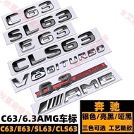 Tainan Benz C63 E63 SL63 CLS63 Car Logo Bright Black 6.3 Amg Fender V8BITURBO Side Word Rear