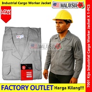 【Grey】 Industrial Cargo Jacket Baju Jacket Kerja Worker Jacket 5-pocket #Cargo#7001#DarkBlue