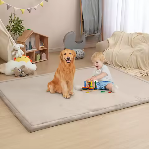 59x79“ Extra Large Baby Play Mat Non Slip Crawling Mat Playmat Infant Floor Mats Thick Soft Coral Ve