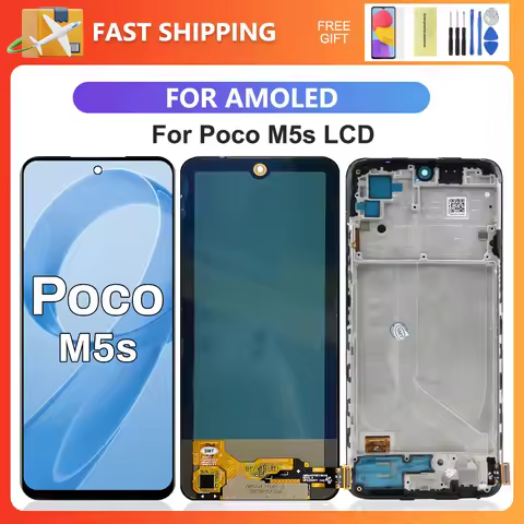 For Xiaomi Poco M5s 6.43''AMOLED For Poco M5S 2207117BPG LCD Display Touch Screen Digitizer Assembly