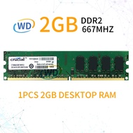 2GB DDR2 PC2-5300 667MHz 240Pin DIMM คอมพิวเตอร์เดสก์ท็อป Intel RAM สำหรับ Crucial W22