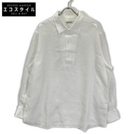 Loro Piana MAA8675 白色 100% 亞麻套頭長袖襯衫，M 碼 [二手]
