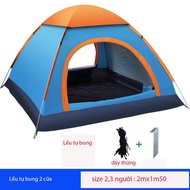 Camping Tent, Self-expanding Picnic Tent, 1 Door, 2 Layers Ventilated Fishing Tent, 2 Doors