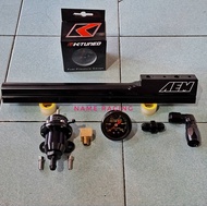 รางหัวฉีด AEM รางAEM รางหัวฉีดaem  เครื่อง HONDA B-D รางหัวฉีด เกจวัด ข้องอ90 เรคกุเรต ครบชุด