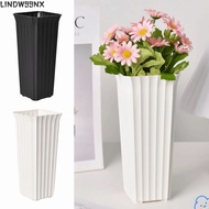 LINDW99NX Flower Vase, Vertical Stripes Design Black White Decorative Vase, INS Style Plastic Nordic