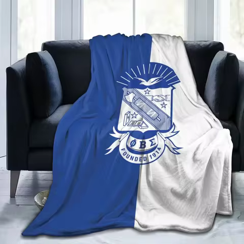 D Print Phi Beta Sigma Fraternity PBS Soft Fleece Throw Blanket for Bed Couch Sofa Warm Tapestry Cov
