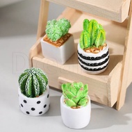 Bookshelf Microlandschaft Craft Figurines Artificial Mini Green Resin Cactus Potted Ornament / Lovel