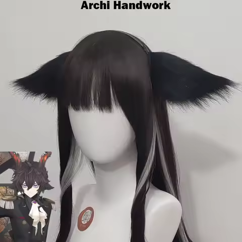 Archi Handwork Arknights Ebenholz Furry Headband Goat Ears Plush Headwear Animal Fursuit Cosplay Per