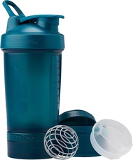 BlenderBottle Shaker Bottle With Pill Organizer And Storage For Protein Powder ProStak System 22-Oun