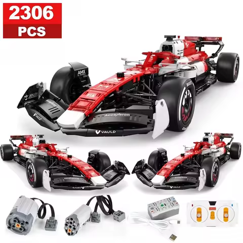 Technical 1:8 Italy F1 Racing Car RC Formula Racing C42 Building Blocks Vehicle Bricks Toys adult Bi