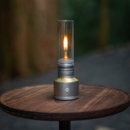 Coman Silver Small Gas Tank Camping Gas Lamp Outdoor Camping Atmosphere Candle Lamp Glass Gas Lamp O