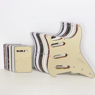 HR-Guitar Parts Set of Vintage 8 Holes ST Guitar Pickguard SSS Pick Guard Scratch Plate +Back Plate + Screws