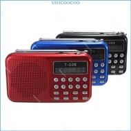 VIVI Mini Portable Radio  Speaker FM Radio Music Player Supports TF USB Disk
