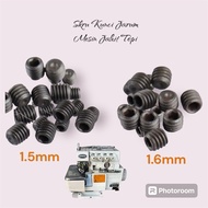 Skru Kunci Jarum  Mesin Jahit Tepi Industri # 1.5mm Halus ~1.6mm Kasar