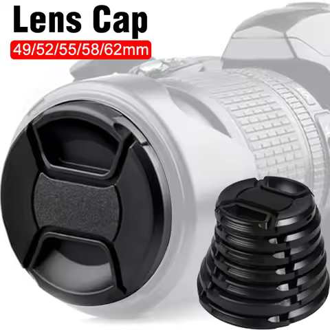 62mm 58mm 55mm 52mm 49mm Snap-On Camera Lens Cap with Hanging Rope For Canon Nikon Sony Fuji Lumix U