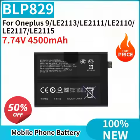 Replacement New Battery BLP829 7.74V 4500mAh For Oneplus 9/LE2113/LE2111/LE2110/LE2117/LE2115 Mobile