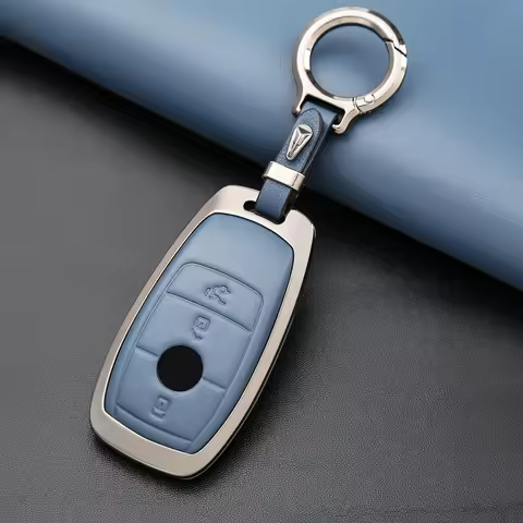 Zinc Alloy Car Key Cover with Keychain For Mercedes-Benz A220 E63S AMG E-Class GLE 350 4MATIC E300 E