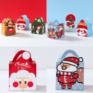 6pcs Cute Christmas Gift Box Santa Claus Elk Pattern Christmas Candy Cookie Cake Box Christmas Gift Idea Xmas Party Favors Christmas Ornaments