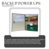 DAHUA Analog CCTV UPS 9Ch DC 12V 10A Back Up Power Supply Metal Box C/W 12VDC 7.0Ah Backup Battery