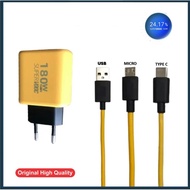 180W 131 Charger + Cable Yellow SuperVooc GAN Fast Charging USB Micro & Type C Hight Quality only RI