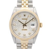 【二手】ROLEXDatejust 10鑽腕錶，T字頭序號，16233G，銀色/海軍藍/NP，18K（黃金）不鏽鋼，Datejust 10鑽腕錶，T字頭序號，男士