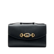 Gucci Black Calfskin Small Zumi Bag Gold and Silver Hardware