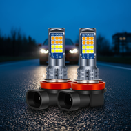 【2 Items】24 LED Dual Color Car LED Fog Lamps H3 LED Bulbs H4 H7 H11 H8 Super Bright Auto Fog Lights 