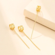 Pendant Holder S925 Sterling Silver Ancient Method Sand Gold Craft Long Pin Buckle Buddha Inclined H