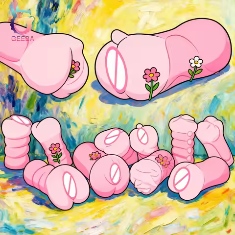 GEEBA Hibiscus Color Fantasy Male Masturbator Silicone Animal Pussy Stroker Cup For Men Artificial V