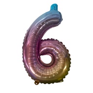 YS PELANGI Foil Balon Angka 0-9 16INCH (40cm) Balloon Pesta Foil Warna Gold Silver Birthday Party R1