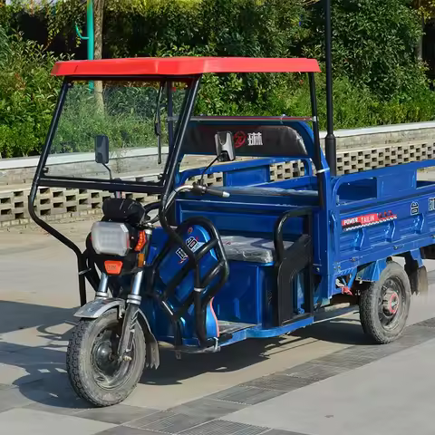 Thiened Tricycle Sunade Rainproof Wihield Glass Driving Room Canopy Front Tent Iron Frame Outdoor Ca