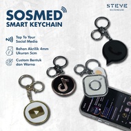 GANTUNGAN Custom Smart NFC Keychain Social Media Logo NFC Keychain Can Add Charm Keychain