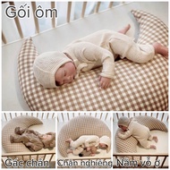 Multifunctional Plaid Moon Hugging Pillow For Baby Cum Pillow And Footrest