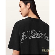 ALL SAINTS   new DESCENT letter printed pure cotton short sleeved T-shirt