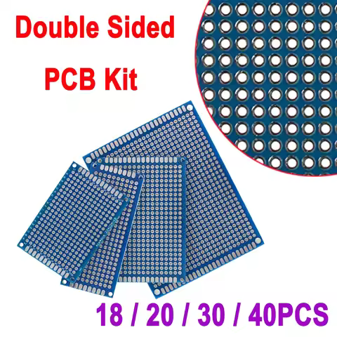 18/20/30/40PCS Universal Double Sided PCB Board kit 2x8 3x7 4x6 5x7 7x9cm PCB Experiment Blue Protot