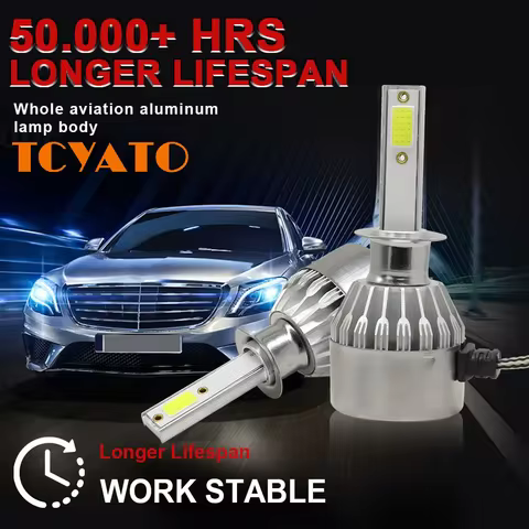 TCYATO 12000lm 55W COB CSP Chip 6000K Car LED Headlights 9005 H7 H11 LED Light