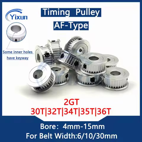 2GT GT2 30 32 34 35 36Teeth Timing Pulley Bore 4/5/6/6.35/7/8/10/12/12.7/14/15mm Fit Belt Width 6/10