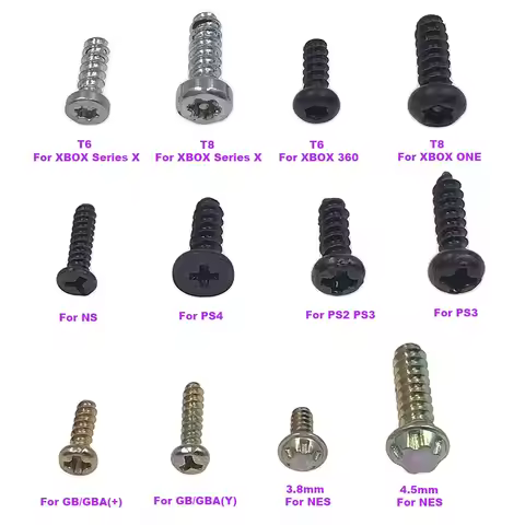 10-100pcs For Xbox One T6 T8 Screws Repair Part For Xbox 360 PS2 PS3 PS4 Pro PSV1000 2000 For SNES 3