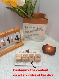 Date Night Decision Dice - Romantic Couples Wooden Dice Game Set, Portable And Creative Ideas For Ad