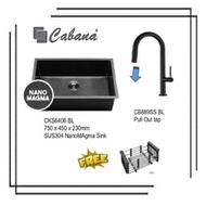 Cabana CKS6406 BL Nanomagma Texture Kitchen Sink + CB889SS BL Pull Out Kitchen Tap