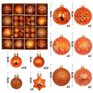 44Pcs 3/6CM Christmas Ball Christmas Tree Decoration Ornaments for Home Decor Halloween New Year Nav