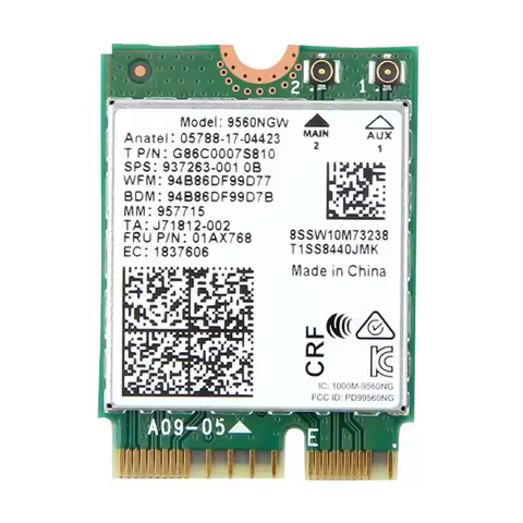 9560NGW WiFi Card 1730Mbps Wireless AC 9560 Dual Band 2.4G+5G Bluetooth 5.0 802.11Ac M.2 CNVI 9560NG