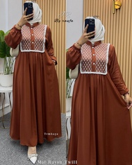 Aisyah Dress | Gamis Rayon Twill Rompi | Baju Wanita Korean Style Terbaru